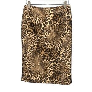 Lafayette 148 New York Animal Print Wool Blend Pencil Skirt 4